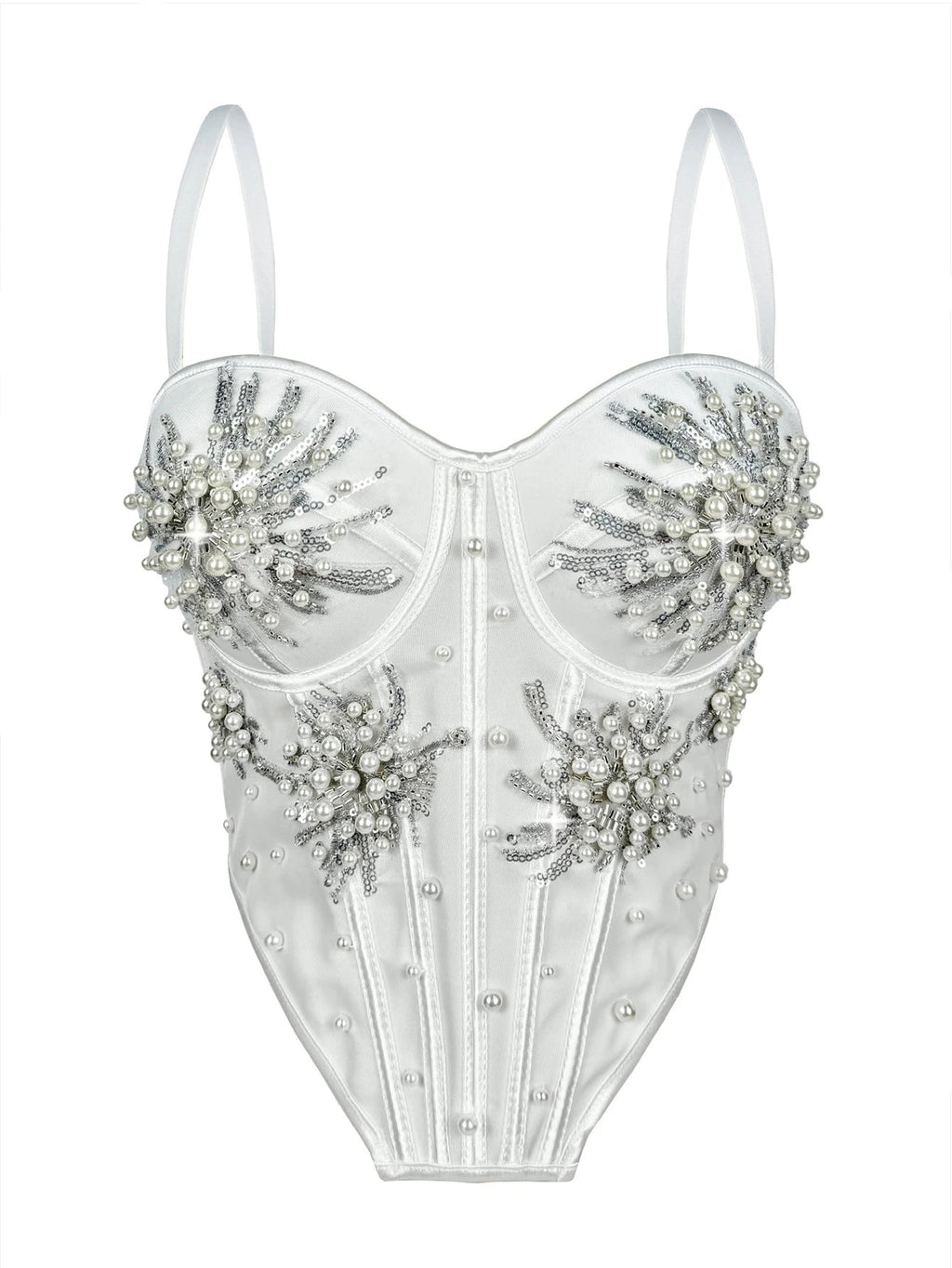 Rowena Rhinestone Backless Corset Crop Top