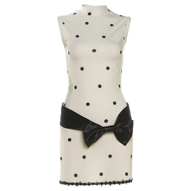 Scarlett Polka Dot Bow Mini Dress