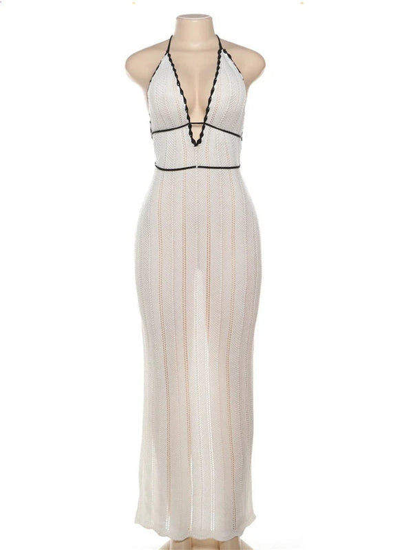 Sienna Color-Block Halter Mini Dress