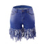 Sierra High-Waist Fringed Denim Shorts Apparel One-piece