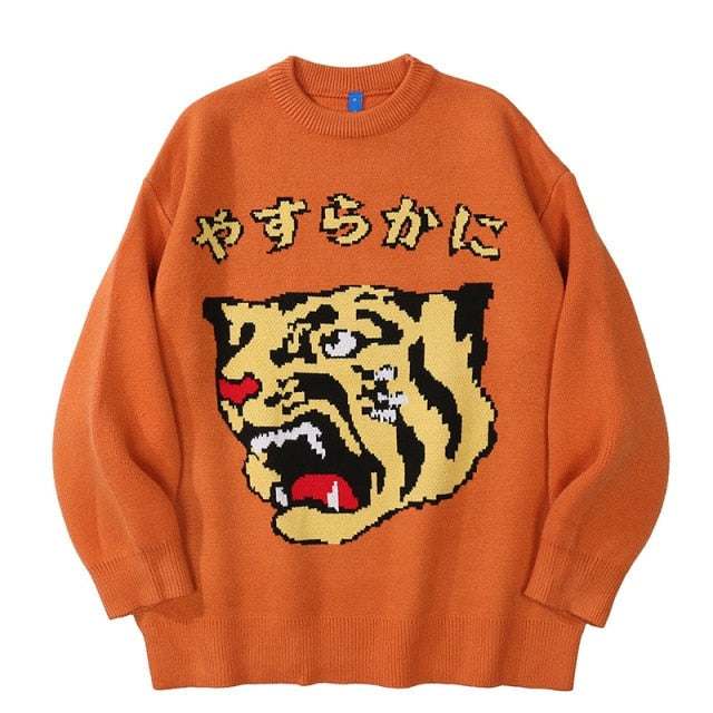 Tokyo Tiger Graphic Knit Sweater One-piece