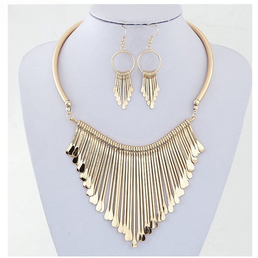 Valencia Geometric Tassel Jewelry Set