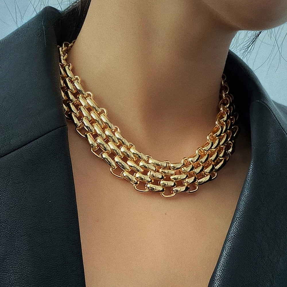 Vesper Chunky Chain Choker Necklace