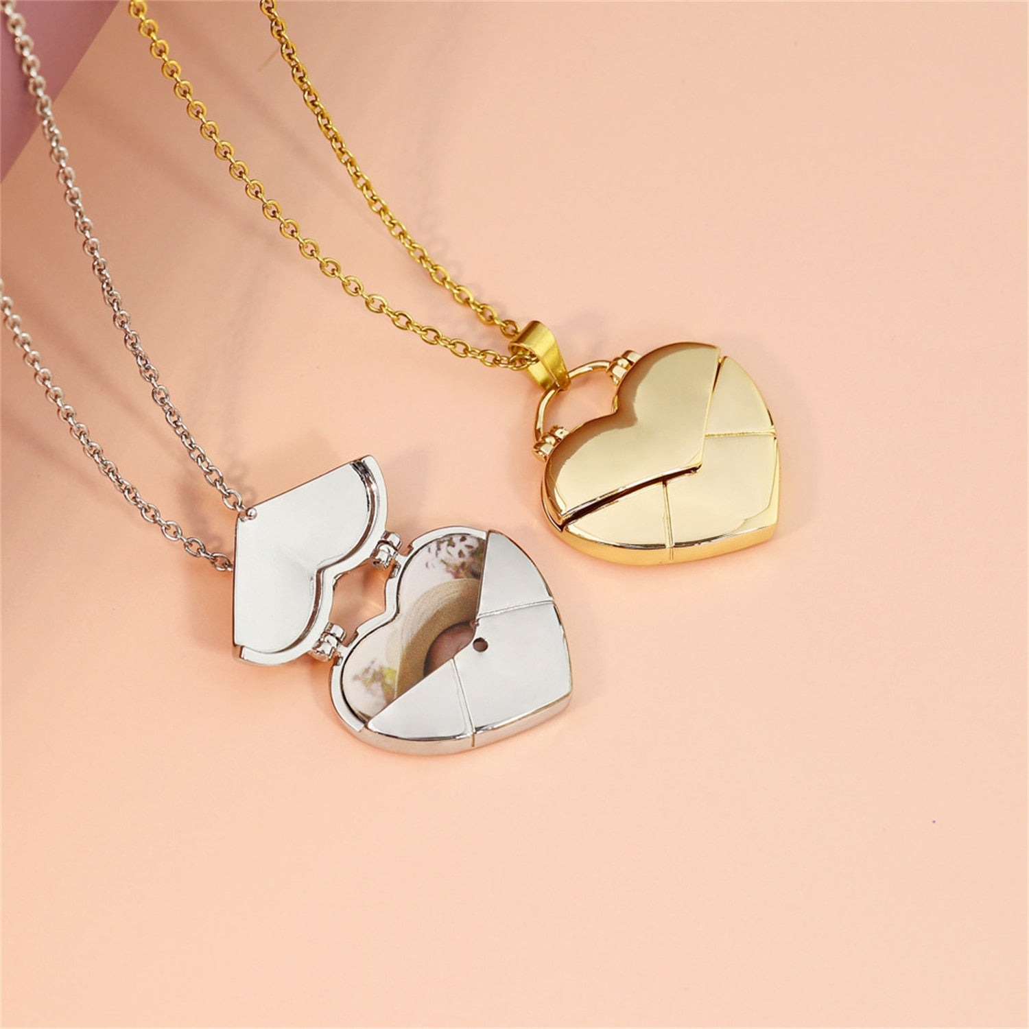 Personalized Photo Necklace With Heart Shaped Custom Frame Locket Main image