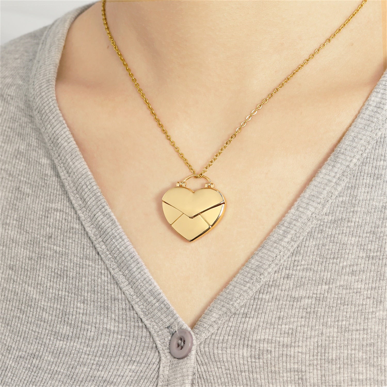 Personalized Photo Necklace With Heart Shaped Custom Frame Locket Secondary image