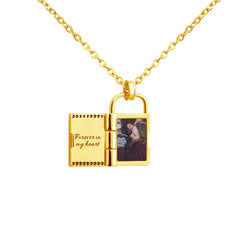 Custom Photo Envelope Necklace Can Open Engraved Pendant