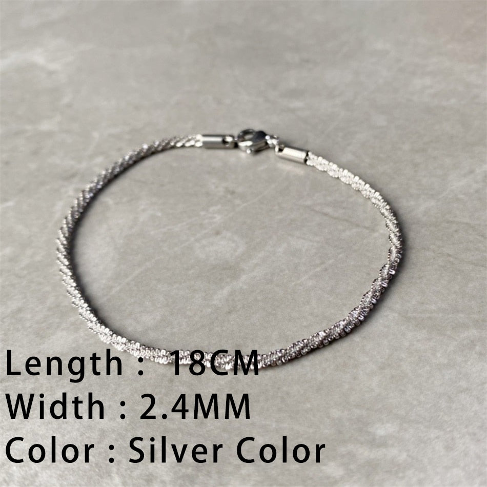 Snake Chain Bracelets Gold Plated Stainless Steel