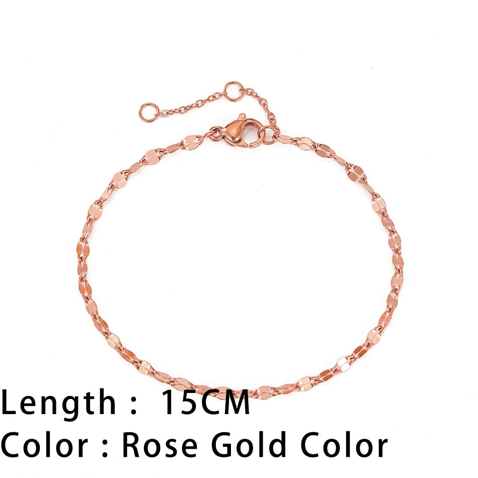 Snake Chain Bracelets Gold Plated Stainless Steel