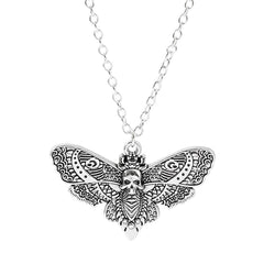 Exquisite skull moth necklace retro death moth necklace personality trend hip hop butterfly gothic pendant gift