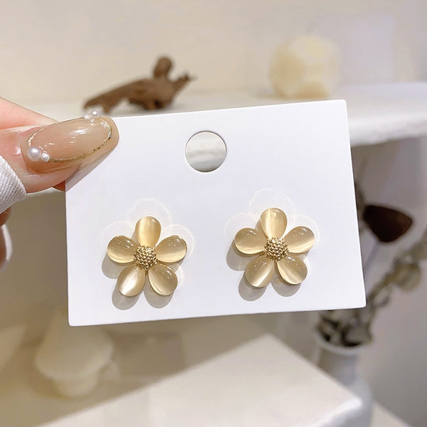 Ophelia Opal Flower Tassel Earrings