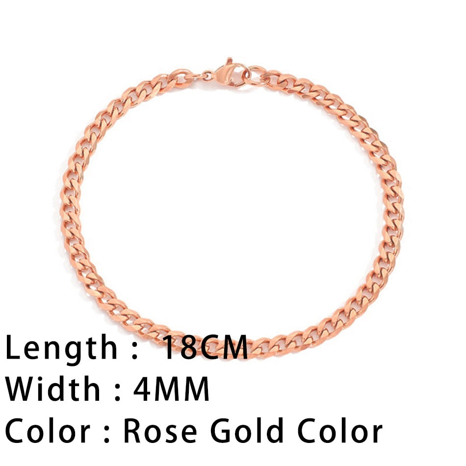 Snake Chain Bracelets Gold Plated Stainless Steel