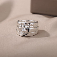 David Eye Rings For Women Stainless Steel Gold Plated Vintage Face Stack Finger Ring Set Handmade emo Jewelry кольца anillos