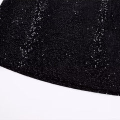 ZATRHMBM Women 2022 New Fashion Sequin-Embellished Black High-Waisted Mini Skirt Vintage Side Zipper Female Skirts Mujer