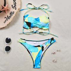 Geometric Print Two Pieces Bikini Set