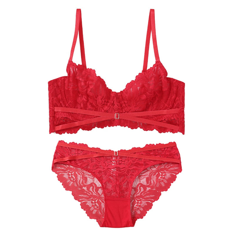 CINOON Top High Quality Bra Set Lingerie Push Up Brassiere Lace Embroidery Underwear Set Sexy Ultra-thin Cup For Women underwear