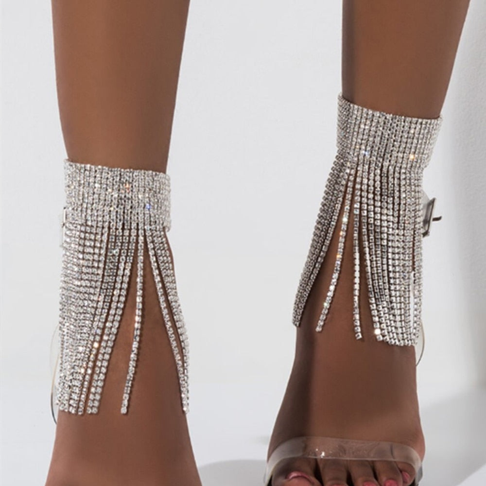 Full Rhinestone Tassel Adjustable Ankles Foot Chain
