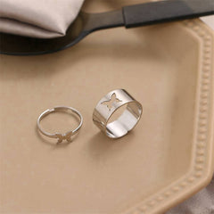 Trendy Silver Color Dinosaur Rings For Women Men Lover Couple Rings Set Friendship Engagement Wedding Open Rings 2021 Jewelry