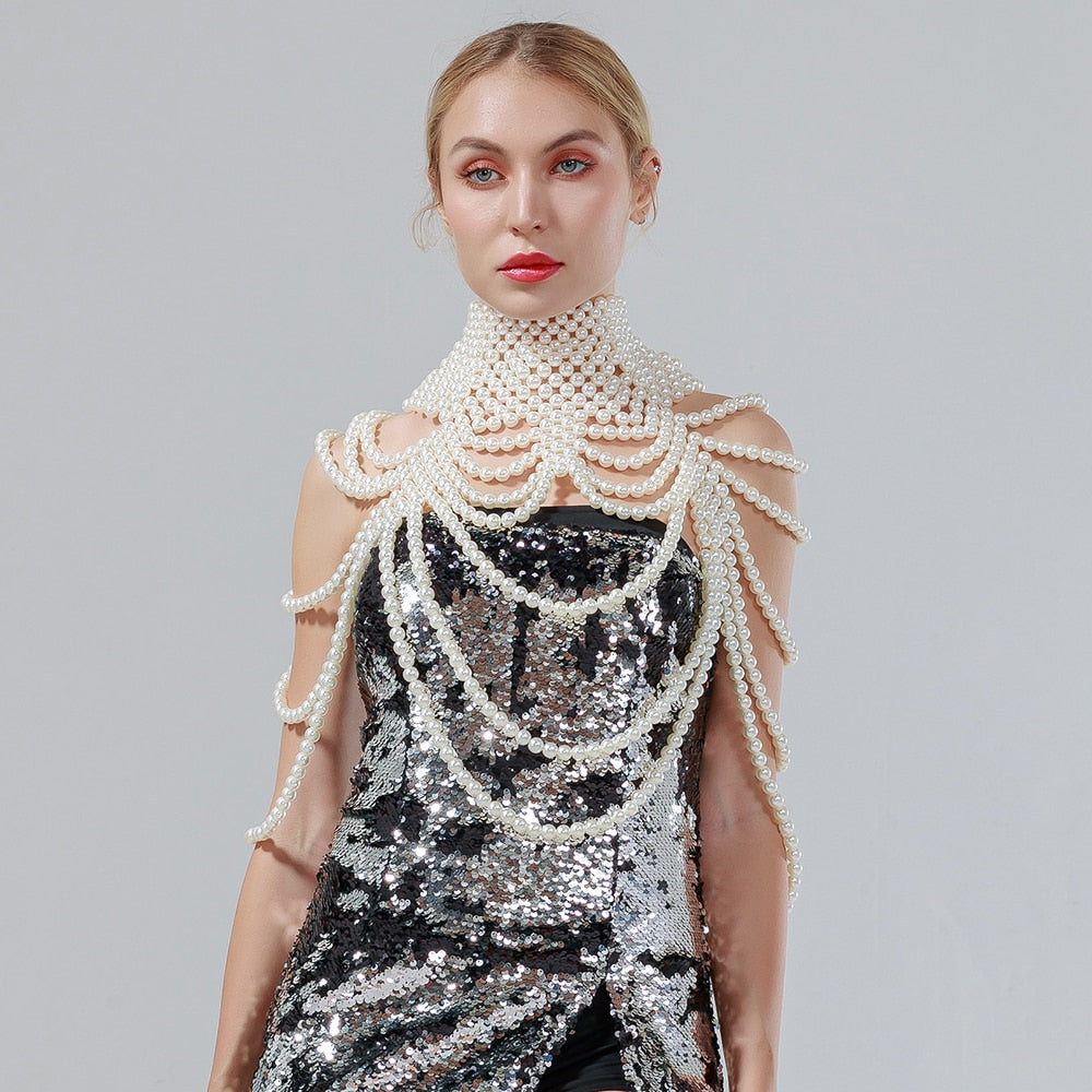 Aurette Pearl-Drape Body Chain Collection