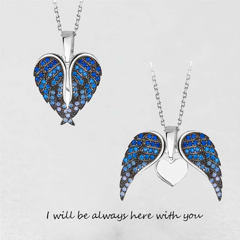 Luxury Custom Name Necklace for Women Crystal Angel Wing Pendant Necklace Heart Love Gift