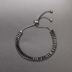 Unique Black Crystal Bangle Rose Gold Color Adjustable Bracelets