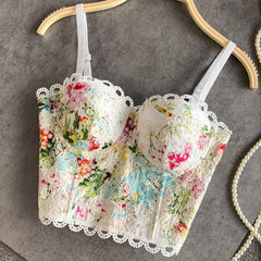 Full Beading  Female Corset Top Camis Tops Nightclub Sexy Short Chest Binder Camisole Women Mujer Push Up Tube Bra Debardeur