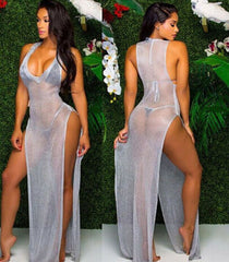 Beach Cover Up Bathing Suit Bikini Cover-ups Mesh Perspective Beach Dress