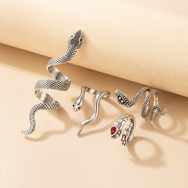 4pcs/set Bohe Snake Ring Sets