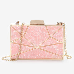 Acrylic Box Geometric  Evening Clutch