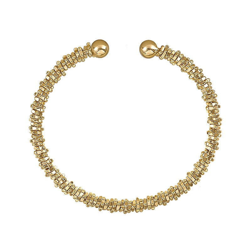 Classic Simple Copper Alloy Gold Color Jewelry Bracelets