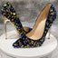 Eulalia Blue Sequin Pointed-Toe Stiletto Pumps
