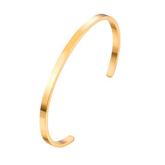Unisex Simple Stainless Steel Opening Bangle Bracelet