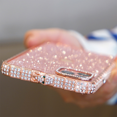 Rhinestone Metal Bumper Glitter Back Cover For iPhone