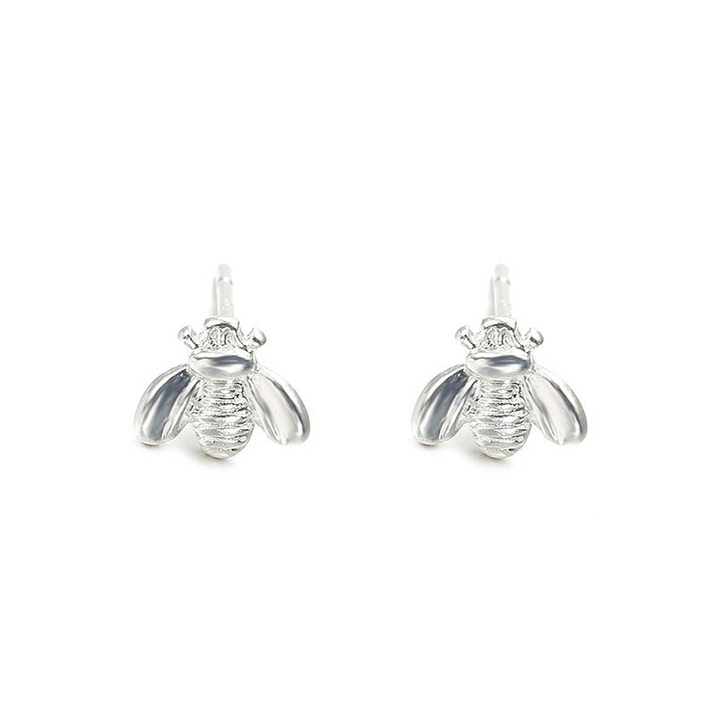 Rose Gold/Silver Plated Honey Bee Earrings Stud