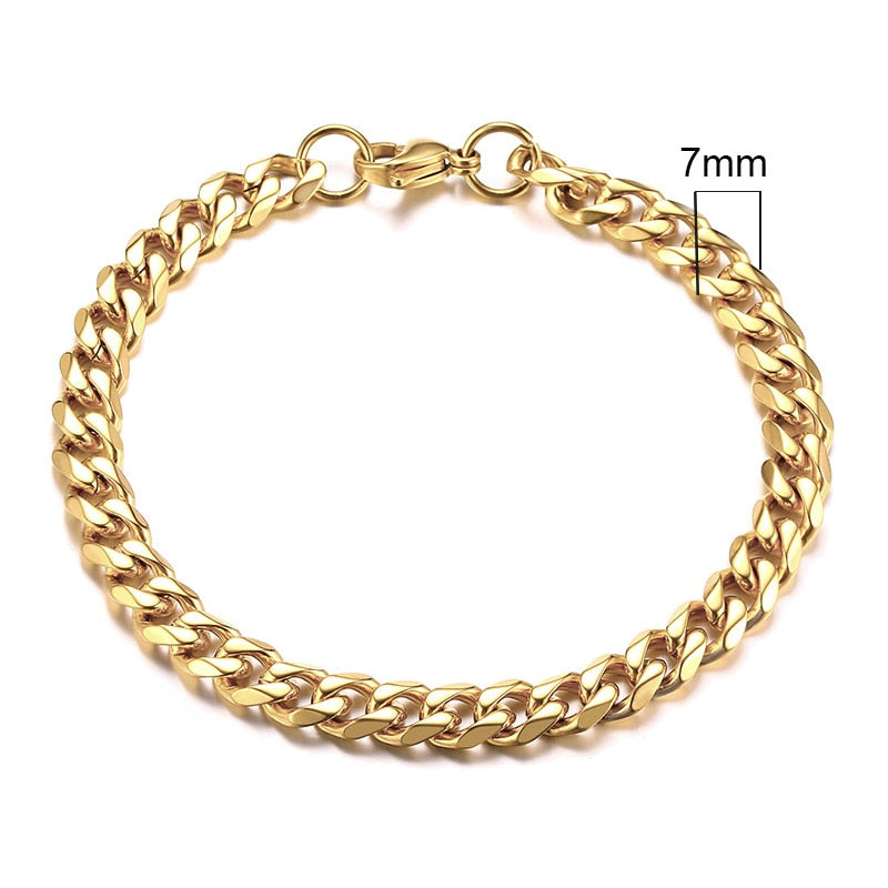 Rocco Chunky Stainless Steel Cuban Bracelet Collection