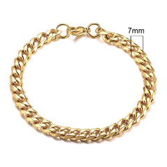 Vnox 3-11mm Chunky Miami Curb Chain Bracelet for Men, Stainless Steel Cuban Link Chain Wristband Classic Punk Heavy Male Jewelry