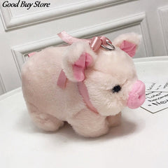 Cute Pig Shoulder Bag Plush Stuffed Animal Crossbody Bags Women Fashion Winter Soft Purse Cartoon Handbags Phone Money Storage
