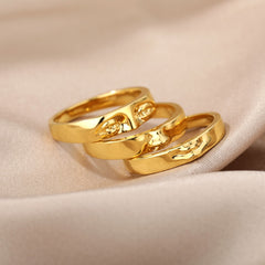 David Eye Rings For Women Stainless Steel Gold Plated Vintage Face Stack Finger Ring Set Handmade emo Jewelry кольца anillos