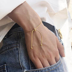 Simple Gold Pull-out Adjustable Bracelet