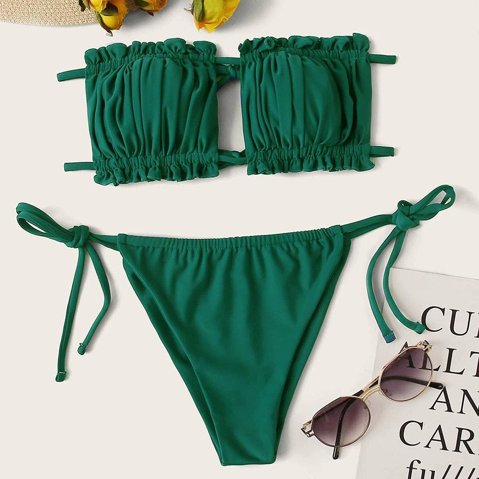 Cleo Pleated Bandeau Bikini Set Two-piece Secondary image