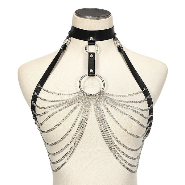 Morwenna Gothic Metal Body Harness One-piece