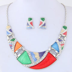 KMVEXO Geometric Resin Pendant Beads Jewelry Sets For Women 2020 Statement Necklace Acrylic Marble Earrings Jewelry Set Bijoux