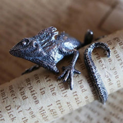 Fashion Creative Design Personality Lizard Opening Ring Men&#39;s Punk Rock Hip Hop Jewelry