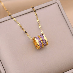 Stainless Steel 3 Color Round Pendant