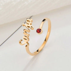 Atoztide Custom Names Rings Stainless Steel Adjustable Butterfly Open Size Wedding Letter Circle for Women Unique Jewelry Gifts