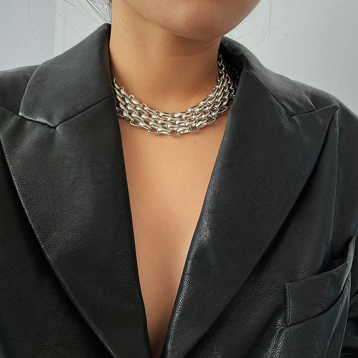 Vesper Chunky Chain Choker Necklace