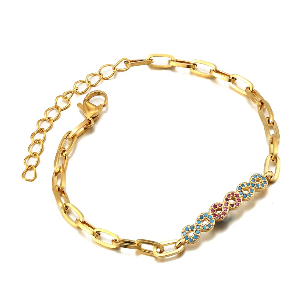 Luxury Classic Maple Leaf Zircon Bracelets Stainless Steel