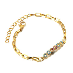 Luxury Classic Maple Leaf Zircon Bracelets Stainless Steel