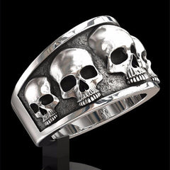 Stainless Steel Punk Style Biker Skull Finger Ring Skeleton Men Women Couple Rings Party Jewelry Personalized Gifts Size 7-12