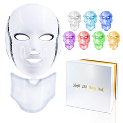 7 Colors Light LED Facial Mask with Neck Face Care Treatment Beauty