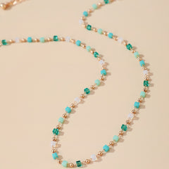 Colorful Bead Chain Choker Necklace